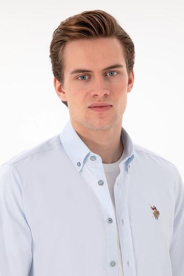 USPA Men Shirt Cedcolor Slim Full Sleeve Light Blue VR003 USPSH354 US Polo Assn.